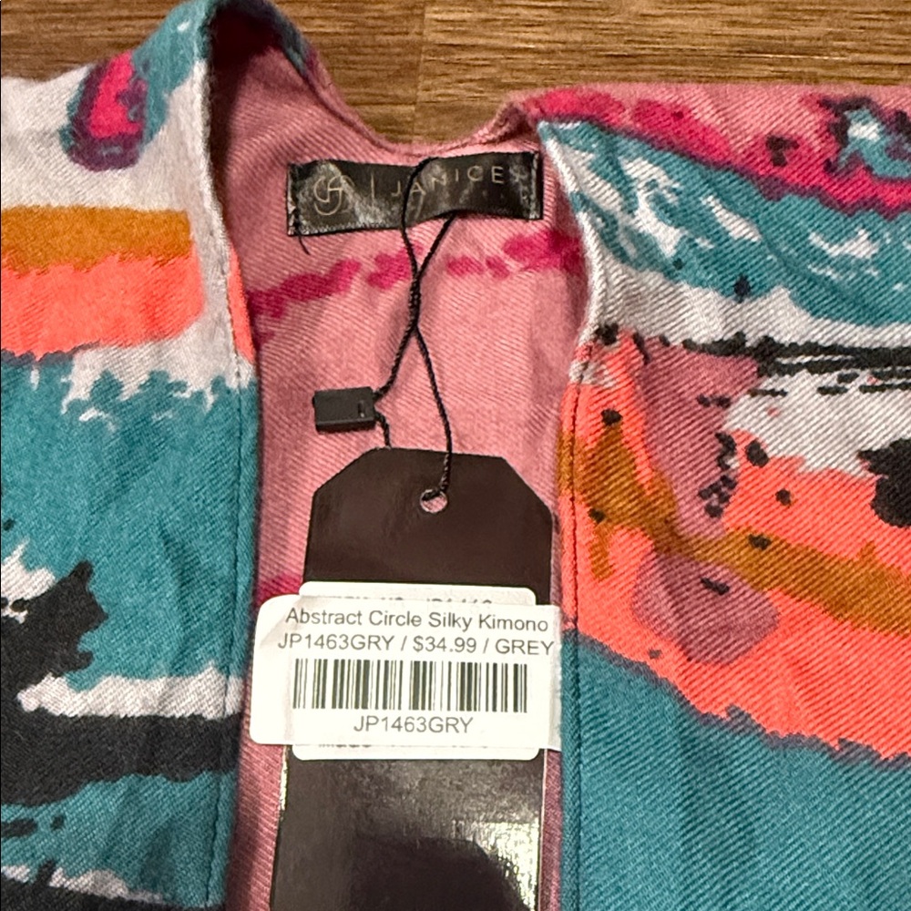 Janice Apparel Abstract Multicolor Kimono - Picture 2 of 4